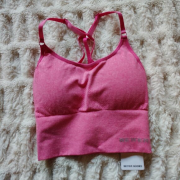 Better Bodies Long Line Sports Bra in Pink - Picture 1 of 2